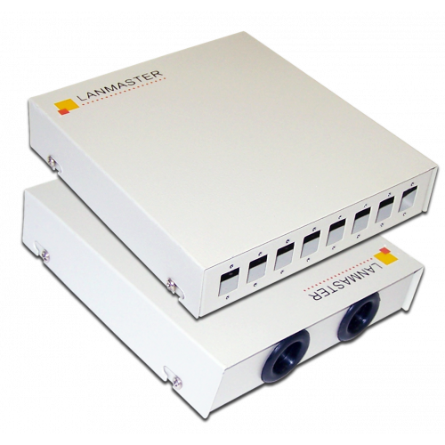 Кросс оптический LANMASTER настенный, металлический, на 8 SC адаптеров